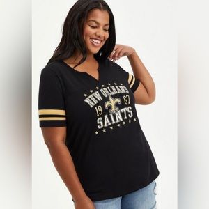 Torrid Classic Fit Football Tee - NFL New Orleans Saints Black 2X
